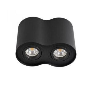 Lámpatest 230V 2x50W GU10 fekete falon kívüli
