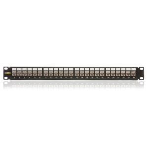 PATCH PANEL, CAT6a, 24xRJ45/s FEKETE. 19 , 1U