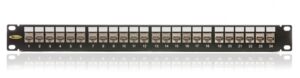 PATCH PANEL, CAT6a, 24xRJ45/s FEKETE. 19 , 1U
