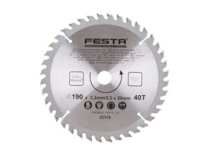 FESTA FŰRÉSZTÁRCSA 190x20x2,2mm/40T@ FÁHOZ