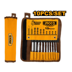 INGCO KŐZET FÚRÓ ÉS VÉSŐ KLT 10DB @ 10 RÉSZES KÉSZLET, SDS-Plus