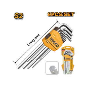 INGCO imbuszkulcs készlet 9 részes, 1,5-10 mm S2