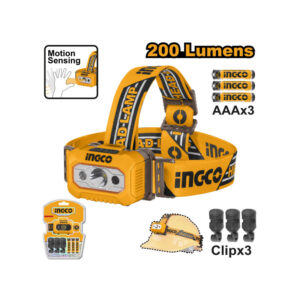 INGCO fejlámpa 200lm Min.: 100 lumen Max.: 200 lumen