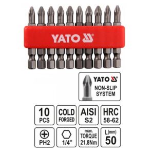 YATO BIT KLT 10 RÉSZES PH2x50mm @