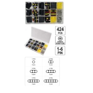 YATO @ elektromos csatlakozó készlet 424db