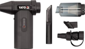 YATO Légseprű és autós porszívó 7,2@ 4 Ah 130000 RPM Tartozékokkal