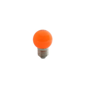 Színes LED E27 gömb 1W narancs@