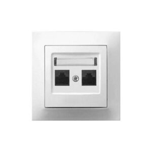 NECTO RJ45x2 csatlakozóaljzat komplett fehér
