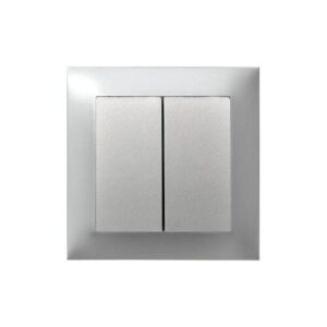NECTO 106x2 dupla alternatív kapcsoló komplett ezüst