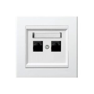 SONATA RJ45x2 csatlakozóaljzat komplett fehér