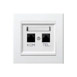 SONATA RJ45+tel csatlakozó komplett fehér