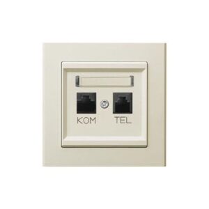 SONATA RJ45 + telefon csatlakozó komplett elefántcsont