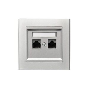 SONATA RJ45x2 csatlakozóaljzat komplett ezüst