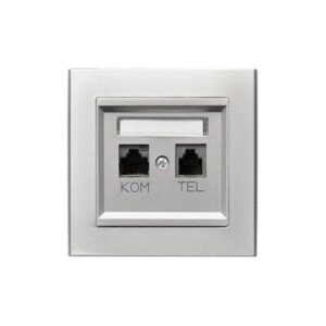 SONATA RJ45+tel csatlakozó komplett ezüst