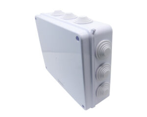 Kötődoboz 255x200x80mm falon kívüli, membrános, IP65, csavaros fedél
