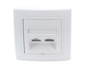MV5 kettős RJ45-ös aljzat fehér