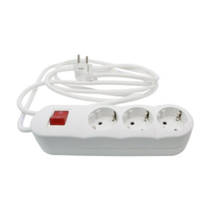 Elosztó 3-as 3m vezeték kapcsolóval fehér H005VV-F 3x1,5mm2