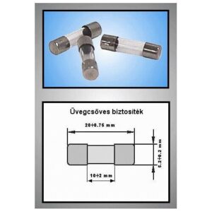 ÜVEGCSÖVES BIZT. 5x20mm 12A GYORS Biztosíték 12A 5x20mm gyors 250V