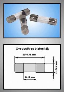 Biztosíték 12A 5x20mm gyors 250V üveg