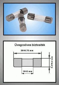 Biztosíték 12,5A 5x20mm 250V üveg közepesen késleltetett