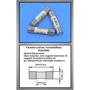 BIZT. 8A 5x20mm LOMHA KERÁMIA 250V