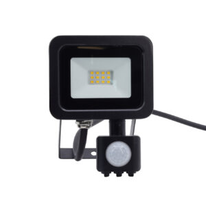LED fényvető/reflektor mozgásérzékelővel 10W 4000K 900lm fekete, lapos kivitel