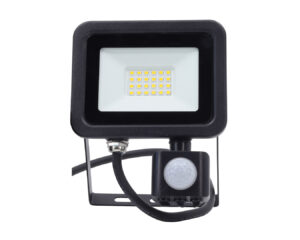 LED fényvető/reflektor mozgásérzékelővel 20W  4000K 1600lm fekete, lapos kivitel