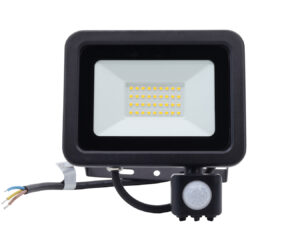 LED fényvető/reflektor mozgásérzékelővel 30W 4000K 2200lm fekete, lapos kivitel