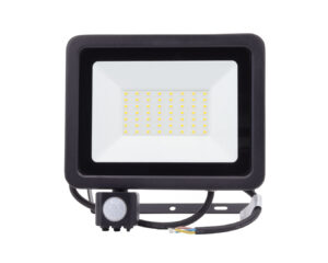 LED fényvető/reflektor mozgásérzékelővel 50W 4000K 3700lm fekete, lapos kivitel