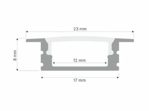 Profilsín fekete süllyeszthető 2m+fekete fedél alp-001
