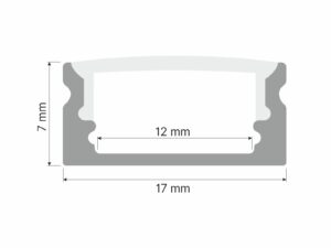 LED profilsín fekete 2m alp-002