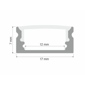 LED profilsín fekete 2m alp-002
