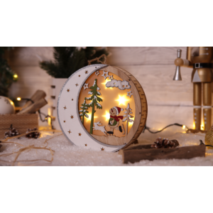 LED karácsonyi hold,hóember,fa,elemes (X23019)