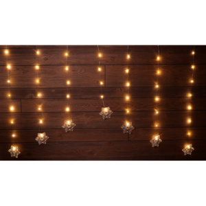 LED karácsonyi ablakdísz,lánc,hópehely,elemes (X23021)