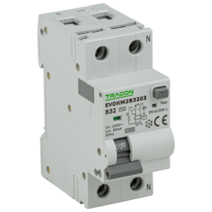 Kombinált védőkapcsoló, 2P, 2modul, B karakterisztika