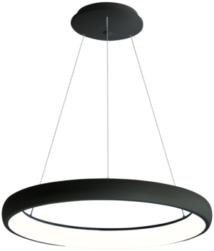 LED függesztett lámpa, gyűrű forma, fekete, távirányítós