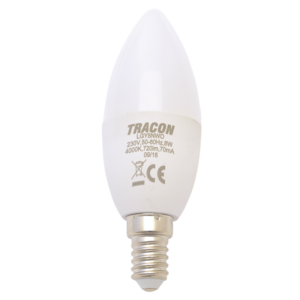 Gyertya burájú LED fényforrás, tejüveg