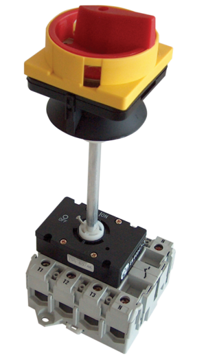 Biztonsági lakatolható szakaszoló kapcsoló ajtókupplunggal