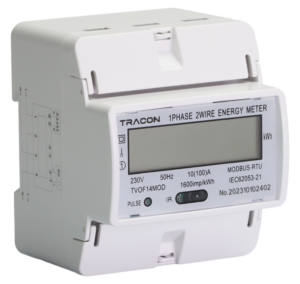 LCD kijelzésű fogyasztásmérő,közvetlen, MODBUS, 1F, 4 modul