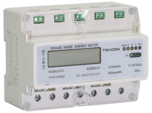 LCD kijelzésű fogyasztásmérő,közvetlen, MODBUS, 3F, 7 modul