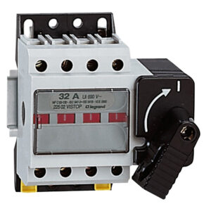 Legrand 022502 Vistop 32A 4P mellső, fekete karral, terhelésszakaszoló kapcsoló