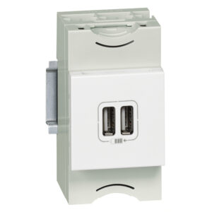 Legrand 077594 Program Mosaic kettős USB töltő aljzat, 2400 mA, 2 modulos, fehér