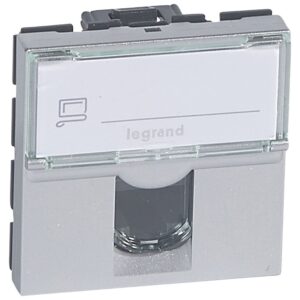Legrand 079464 Program Mosaic LCS2 RJ45 aljzat Cat 6 UTP, 2 modul, alumínium