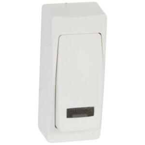 Legrand 086088 Oteo falon kívüli keskeny egypólusú nyomó fényjelzős, kerettel, fehér