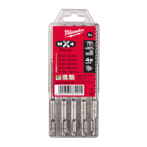 Milwaukee MX4 SDS-Plus 4 élű fúrószár készlet (5 részes) 4932352833