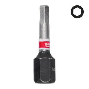 Milwaukee Shockwave bit Hex3 25mm (3db/cs) 4932500379