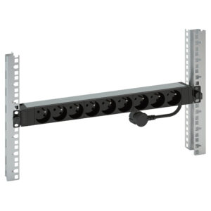 Legrand 646810 elosztósor 19"/1U normál KIM:9xFR francia szabvány TÁP: háztartási 2P+F 16A, 3 méter