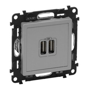 Legrand 753312 Valena Life kettős USB töltőaljzat beépített tápegységgel 5V 1500mA alumínium