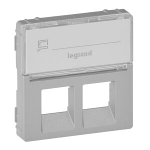 Legrand 755482 Valena Life 2xRJ45 csatlakozóaljzat burkolat, címketartóval, alumínium