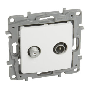 Legrand 764557 Niloé TV-SAT aljzat, átmenő (14 dB), fehér